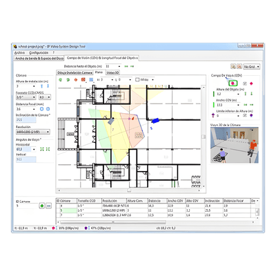 Software de Diseño para Sistemas de Video IP / 64 Cámaras por Proyecto / Simulación 3D Fisheye / Importación CAD y Mapas