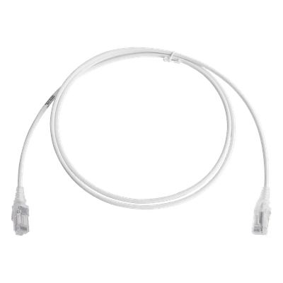 Patch Cord Cat6 UTP / CM/LS0H / 28AWG / 1.5m (5ft) / Blanco / Diámetro Reducido / Bulk