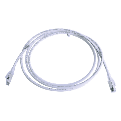 Patch Cord Cat6A S/FTP / 2.13 m (7 ft) / CM/LS0H / Blindaje S/FTP / PCB Interno / UL2043 / Blanco