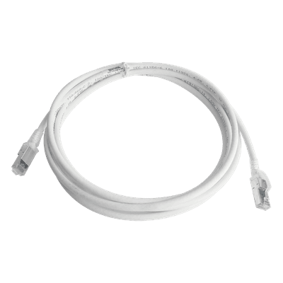 Patch Cord / Cat6A S/FTP / Blindaje 360° / PCB en Conector / CM/LS0H / 3.05 m (10 Pies) / Blanco / Bulk