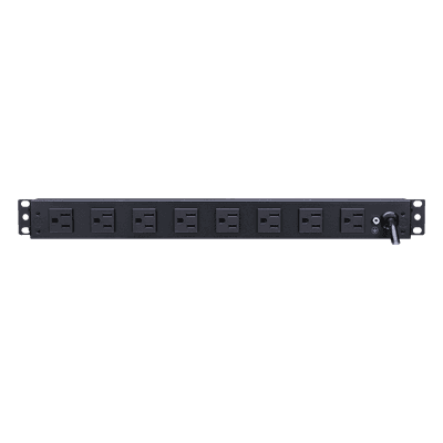 PDU Básico Rack / 8 Salidas NEMA 5-15R Traseras / 15 Amp / 120 Vca / 1UR / Cable 4.5 m (14.8 ft)