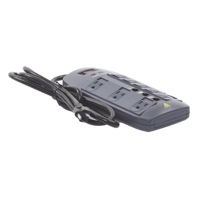 Multicontacto 8 Salidas / 120 VCA 15 A / 2160 Joules / Telco RJ11 / 6 Transformadores Simultáneos / 5.9 pies Cable