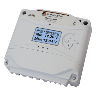 Controlador de Carga Solar MPPT / 25 A / LCD / TrakStar 99% / 12V-24V / 1100 W / 3.6 ft
