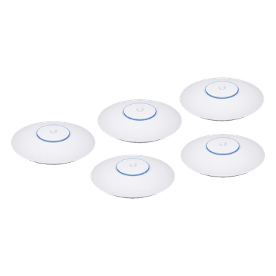 Paquete de 5 Access Point UniFi 802.11ac Wave 2, MU-MIMO4X4 con antena Beamforming, hasta 1.7 Gbps, para interior PoE 802.3af, soportan 200 clientes, No incluyen PoE´s