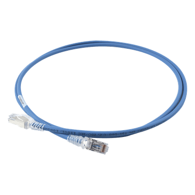 Patch Cord Cat6A Blindado S/FTP / 1.52 m (5 pies) / 28 AWG Diámetro Reducido / Color Azul