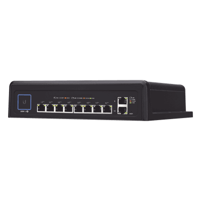 Switch industrial UniFi PoE de 10 puertos Gigabit (8 x 802.3bt y 2 x Ethernet) para temperaturas extremas
