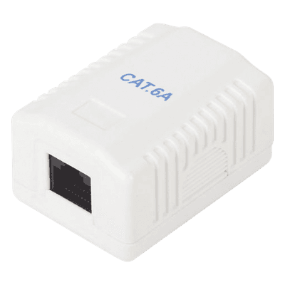Caja de Pared / 1 Puerto / Cat6A / UTP Sin Blindaje / T568A/B / 125 VAC / 1.5 A / AWG 23-26