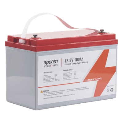 Batería de Litio Ciclo Profundo / 12.8 Vcc / 100 Ah / Descarga 50 A / -20°C a +60°C / 11 kg