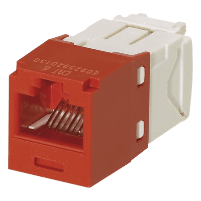 Jack RJ45 / Cat 6 / Sin herramienta de impacto / 8P8C / 22-26 AWG / Color rojo