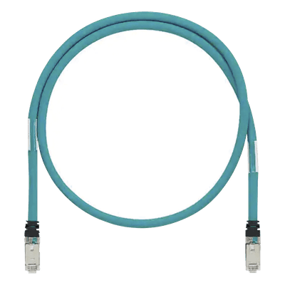 Patch Cord Industrial Cat6A / Blindado SF/UTP / 26 AWG / 600V / 5 m (16.40 ft) / IP20 / Aqua
