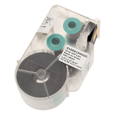 Casete de Etiqueta Auto-Laminada / 1.00' x 1.50' (25.4 x 38.1 mm) / 200 Etiquetas / -46°C a 107°C / Cables hasta 8.1 mm (0.32')