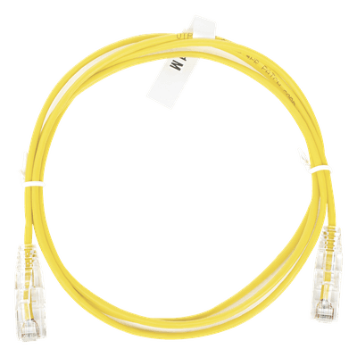 Cable de Parcheo Slim UTP / Cat6 / 28 AWG / 1 Metro (3.28 Pies) / 10 Gbps / Amarillo