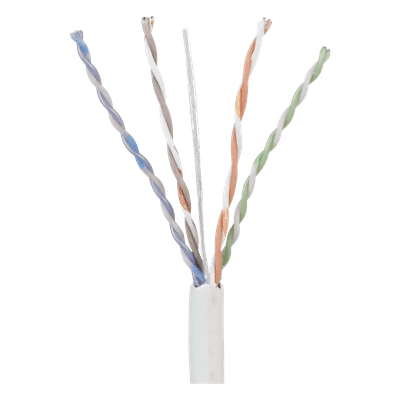 Bobina UTP / Cat 5e / 24 AWG Cobre Sólido / CMP Plenum / 305 m (1000 pies) / 4 Pares / Blanco