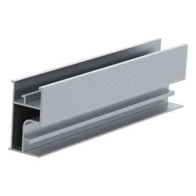 Riel 3 para montaje de módulos fotovoltaicos de aluminio anodizado de 4400mm.