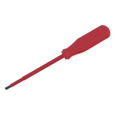 Destornillador aislado 1000V / Punta plana / Barra 1/4' / Longitud 5-7/8' (0.18m)