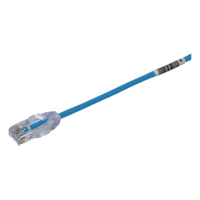 Cable de Parcheo Cat6 / UTP / 28AWG / Diámetro Reducido 3.8 mm / 0.5 m (1.64 ft) / Azul / LSZH-CM / PoE Tipo 3-4
