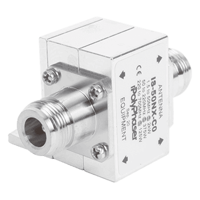 Protector Coaxial RF / 1.5-700 MHz / 50 Ω / 2 kW / Conectores N Hembra / Ceja Lateral / Flange