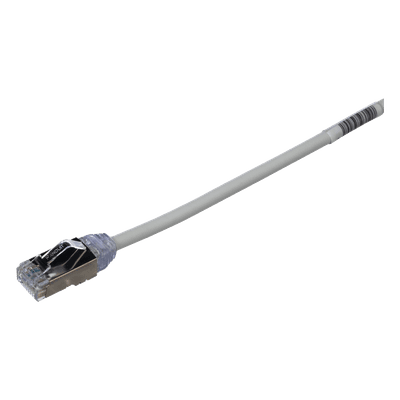Patch Cord Cat6A / 28 AWG Diámetro Reducido / S/FTP Blindado / CM/LS0H / 20 cm (0.66 pies) / Gris
