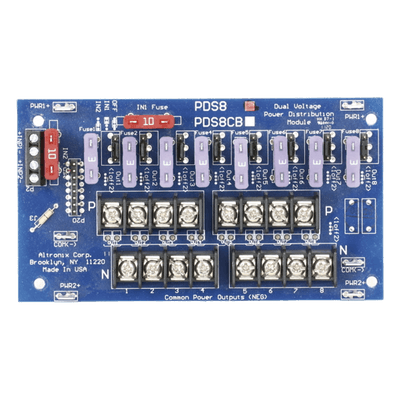 Módulo de Distribución de Energía / Entrada Dual VCC/VCA / 8 Salidas Seleccionables / 5.4 x 3 x 1 pulgadas