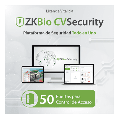 Licencia de Software / Administración de 50 Puertas / Control de Acceso / Biométricos Green Label / Licencia Vitalicia