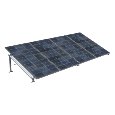 Estructura de Montaje para Paneles Solares / Acero Galvanizado Electrolítico / 4 Paneles 1300 x 2400 mm / Ángulo Ajustable / Intemperie / Superficie Plana Cementada