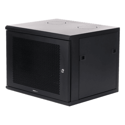 Gabinete de Pared 19" / 6 UR / Puerta Perforada 62% Ventilación / Postes Ajustables 222-326 mm / Carga 60 kg / Interior