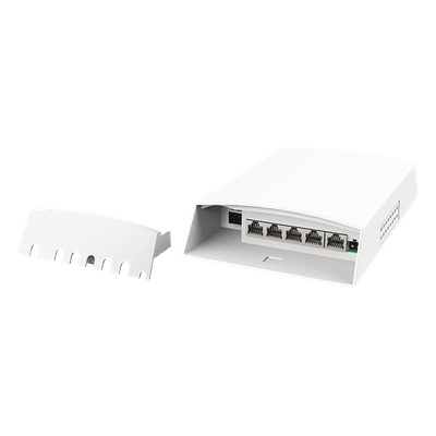 Switch PoE para Exterior / 4 Puertos PoE / 802.3 bt 60W / 24V Pasivo 12W / 802.3 af/at 30W / IP55 / -30°C a 70°C / Protección 6kV