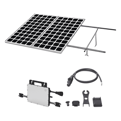 Kit Solar Interconexión / 1.1 kW Pico / 220 VCA / Microinversor 1 kW / 2 Módulos 550 W / Riel 35 mm