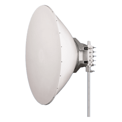 Antena direccional / Parábola profunda / 6.4 ft / 4.9-6.4 GHz / 38 dBi / Acero inoxidable / Dual polarización 90° y 45°