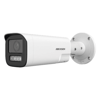 Cámara Bala IP / 4 Megapixel / Dual Light 50 m (164 ft) / Lente Motorizado 2.8-12 mm / Audio Bidireccional / IP67 / PoE / WDR 120 dB