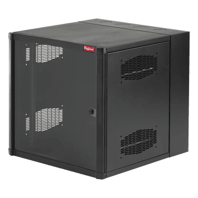 Gabinete de Pared 19 UR / 23.6in Ancho / 30in Profundidad / Ventana de Seguridad / Rieles Roscados #10-32 / Montaje sin Herramientas