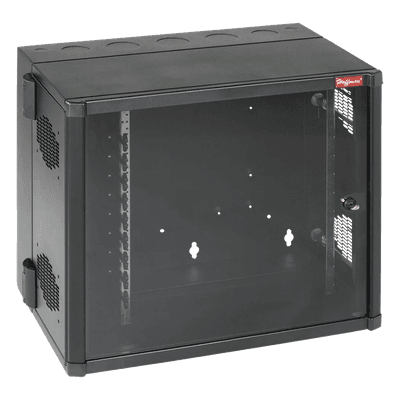 Gabinete de Pared 26 UR / 19in / 700mm Ancho / 637mm Profundidad / 2.3x2.1 pies / Puerta Ventana Seguridad / Negro