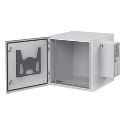 Gabinete Industrial de 19 UR / Acero Calibre 14 / NEMA 4/12 e IP66 / Aire Acondicionado 800 BTU/hr / Montaje en Pared / 36 x 24 x 24 pulgadas