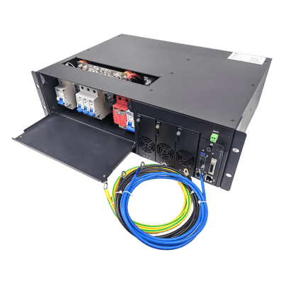 Rectificador de Energía / 90 A / 5400 W / -48 Vdc / Alta Eficiencia 92% / Rack 19" 3U / Rango AC 90-150 Vac