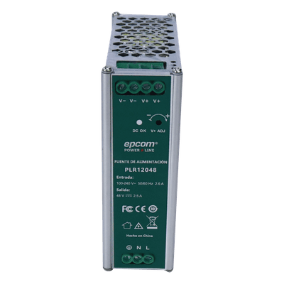 Fuente Industrial DIN Rail / 48 VCC / 2.5 A / 120 W / Entrada 100-240 VCA / -20°C a 70°C / 4.72 x 1.68 x 5.08 in