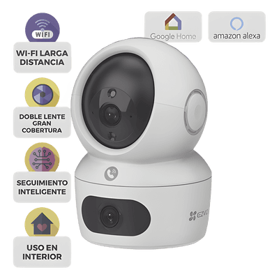 Cámara PT IP / Doble Lente 4 MP + 4 MP / Wi-Fi 6 / Audio Bidireccional / Visión Nocturna a Color 10 m (32.8 ft) / Detección Humana por IA / Uso en Interior