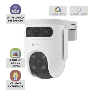 Cámara PT IP / Doble Lente 6 Megapixel / Visión Nocturna a Color 30 m (98.4 ft) / Cobertura 360° / Audio Bidireccional / IP65