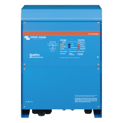 Inversor Cargador de Onda Pura / Entrada 48 Vcc / Salida 8000 W 120 Vca 60 Hz / Conmutación Automática Dual / Potencia Pico 20000 W / Paralelo hasta 96 kW