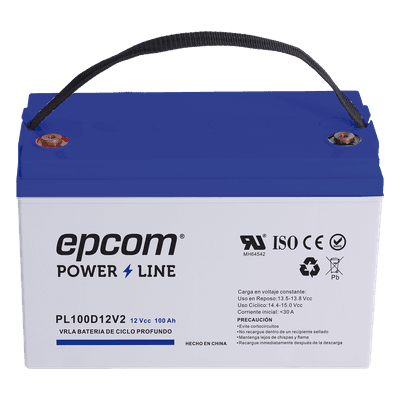 Batería AGM-VRLA / 12 Vcc / 100 Ah / Ciclo Profundo / Terminales T4 / Carcasa UL94-HB