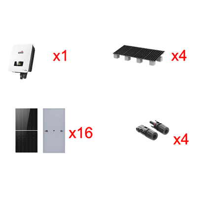 Kit Solar Interconexión / 10 kW / 220 Vca / 16 Paneles 645 W / Montaje 4 Módulos / Wi-Fi
