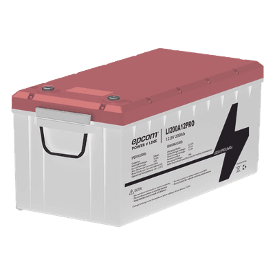 Batería de Litio LiFePO4 Ciclo Profundo / 12.8 Vcc / 200 Ah / Descarga Máxima 200 A / Solar y Marina