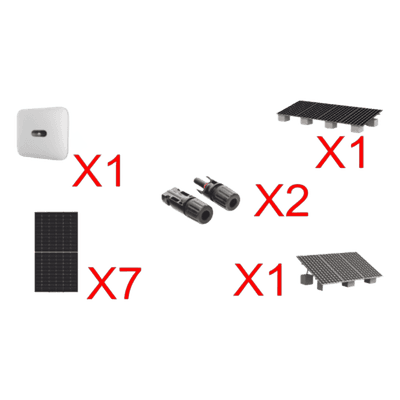 Kit Solar Interconexión / 4 kW / 220 Vca / 7 Módulos 645 W / Montaje Incluido