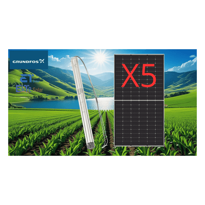 Kit De Bombeo Solar/ Bomba 2.5 Kw / 5 Módulos Solares 610w