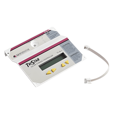 Medidor remoto / Display LCD multifuncional / Cable 30 m (98 ft) / Sistemas 12V-24V-48V CC / Rango -20°C a 70°C
