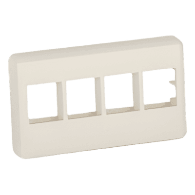 Placa de Pared Modular / 4 Puertos Keystone / Montaje Vertical / Blanco Mate / ABS