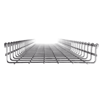 Charola Tipo Malla / Ancho 300 mm (11.8 in) / Peralte 66 mm / Tramo 3 m (9.84 ft) / Electro Zinc / 315 Cables Cat6