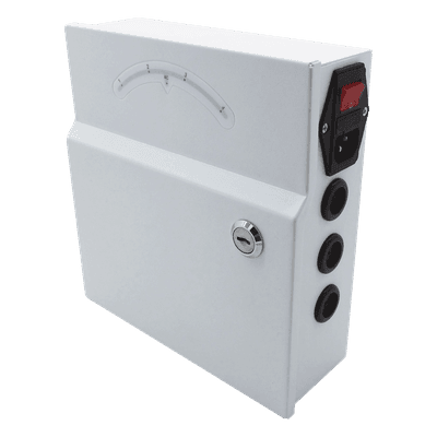 Fuente de poder profesional de 24 Vca @ 4 Amper, para 4 camaras, con voltaje de entrada de: 110 Vca 