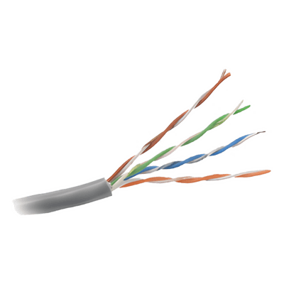 Bobina de Cable UTP Cat5e / 305 m (1000 ft) / Gris / 350 MHz / PVC con UV / -20°C a 75°C