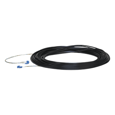 Cable de fibra óptica / Monomodo SM / 30 m (100 pies) / Conectores LC / 6 hilos G.657.A2 / Acero y Kevlar / IP exterior
