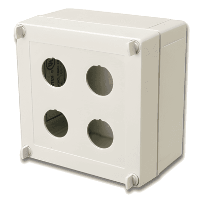 Caja Industrial de Conexión / IP66/IP67 NEMA 4X / 4 Puertos Cobre o Fibra / 48 Fibras / 5.1 x 5.1 x 3.2 in